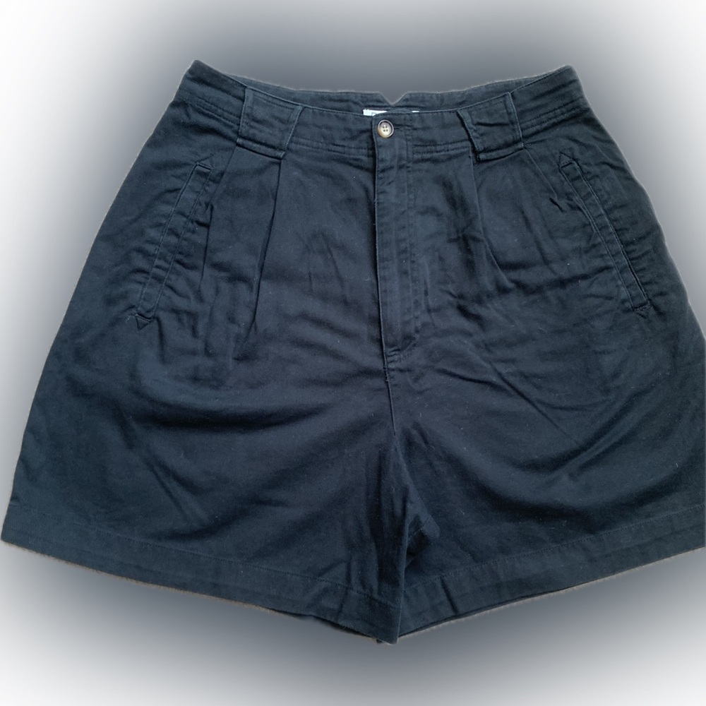 Rafaella pleated cotton vintage black shorts | size 12